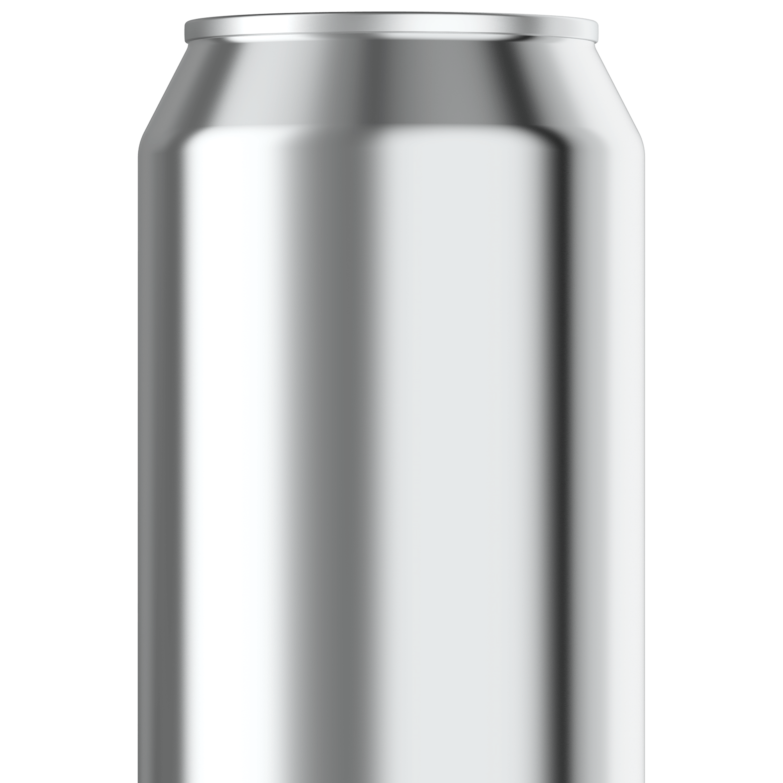 An unprinted can, seen in profile