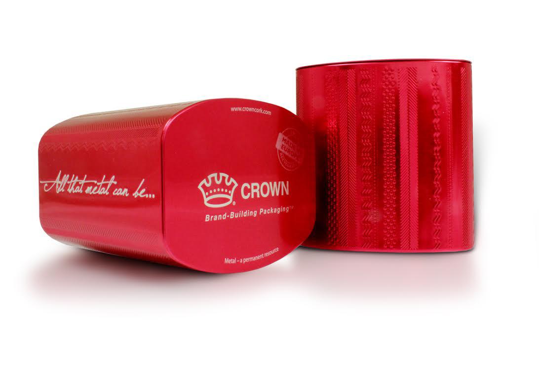 Metal embossing on a specialty tin