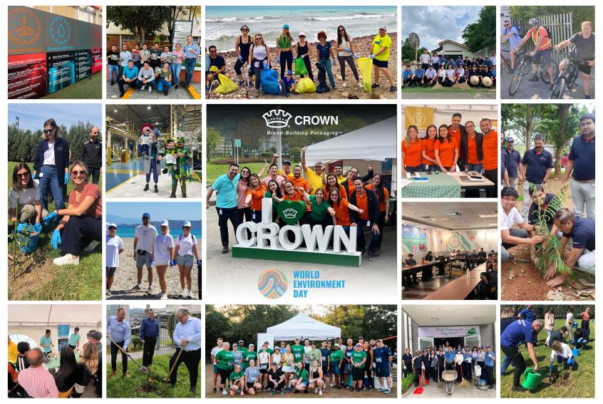 Collage of images of people from around the world showing their efforts for World Environment Day