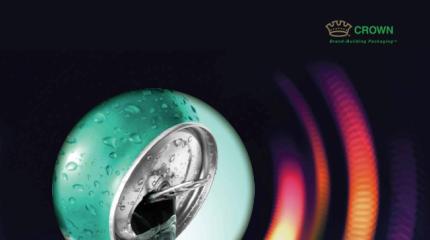 cover of shareholder presentation with zoomed in lens that shows green can pouring liquid